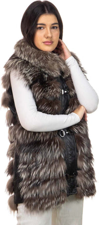 Arianna---Smanicato-Donna-Marrone-in-vera-pelliccia-con-cappuccio