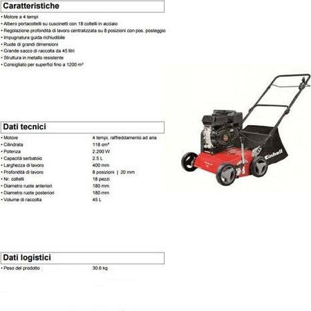 ARIEGGIATORE A SCOPPIO EINHELL GC-SC 2240 P MOTORE 118 CC 4 TEMPI BENZINA Fai da te/Attrezzi elettrici da giardinaggio/Utensili elettrici da giardino/Motozappe Trade Shop italia - Napoli, Commerciovirtuoso.it