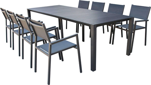 ARIZONA---set-tavolo-in-alluminio-cm-85-x-51,50/104/156/208/260-x-74-h-con-8-sedute-Antracite-Milani-Home
