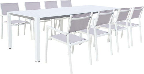 ARIZONA---set-tavolo-in-alluminio-cm-85-x-51,50/104/156/208/260-x-74-h-con-8-sedute-Bianco-Milani-Home