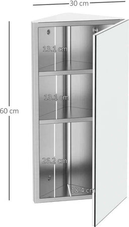Armadietto-Angolare-Bagno-in-Acciaio-Anta-a-Specchio-Chiusura-Magnetica-3-Ripiani-Salvaspazio-60x30x18.4cm-TG202-0551TG2