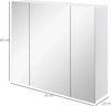 Armadietto-Bagno-con-3-Ante-Specchiate-e-Ripiani-Regolabili,-70x15x60cm,-Bianco-KJ4834-366KJ4