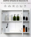 Armadietto-Bagno-con-3-Ante-Specchiate-e-Ripiani-Regolabili,-70x15x60cm,-Bianco-KJ4834-366KJ4