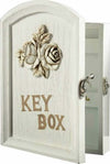 Armadietto-Cassetta-Portachiavi-Parete-6-Ganci-Porta-Chiavi-E-Anta-Legno-Rose