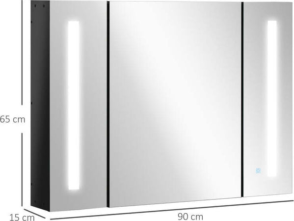 Armadietto-con-Specchio-da-Bagno-a-Parete-in-MDF-con-3-Armadietti,-3-Ripiani-e-Luce-LED,-90x15x65-cm,-Nero-WD6834-416BKWD6