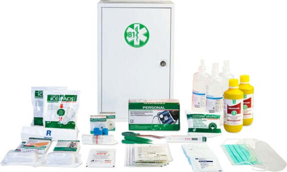 Armadietto di pronto soccorso 102-M - 46x30x14 cm - metallo - oltre 3 persone - bianco - PVS Salute e cura della persona/Prodotti per la medicazione/Pronto soccorso/Kit di pronto soccorso/Casa e lavoro Eurocartuccia - Pavullo, Commerciovirtuoso.it