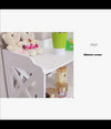 Armadietto In Legno Bianco Lucido Mdf Con Due Ante 3 Mensole Ripini 120x32x27cm