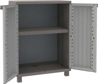 Armadietto JWood 68 - 2 ante - PPL - effetto legno - 68x37 5x91 5 cm - grigio tortora - Terry Fai da te/Organizzazione casa e magazzini/Armadietti metallici Eurocartuccia - Pavullo, Commerciovirtuoso.it