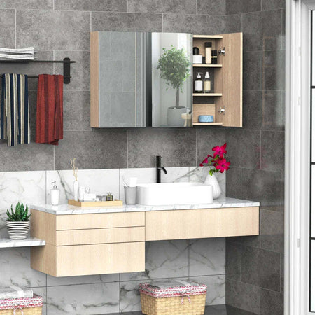 Armadietto-Pensile-da-Bagno-a-Parete-con-Specchio-a-3-Ante-e-Ripiani-Regolabili-in-Legno-90x60x13.5cm-BN3834-163BN3