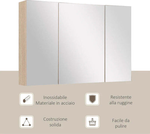 Armadietto-Pensile-da-Bagno-a-Parete-con-Specchio-a-3-Ante-e-Ripiani-Regolabili-in-Legno-90x60x13.5cm-BN3834-163BN3