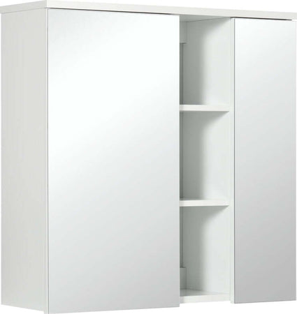 Armadietto-Specchiera-Bagno-2-Ante-con-Ripiani-Aperti-e-Mensole-Regolabili,-60x20x61cm,-Bianco-RF8834-547V00WTRF8