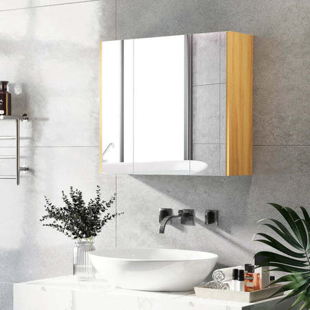 Armadietto-Specchiera-Bagno-a-3-Ante-con-Mensole-Regolabili,-68x22x60cm,-Bianco-TG9834-559V80WTTG9