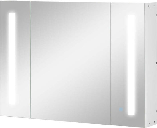 Armadietto-Specchiera-da-Bagno-con-3-Armadietti,-3-Ripiani-e-Luce-LED,-90x15x65-cm,-Bianco-UJ2834-416WTUJ2