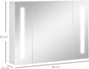 Armadietto-Specchiera-da-Bagno-con-3-Armadietti,-3-Ripiani-e-Luce-LED,-90x15x65-cm,-Bianco-UJ2834-416WTUJ2