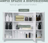Armadietto-Specchiera-da-Bagno-con-3-Armadietti,-3-Ripiani-e-Luce-LED,-90x15x65-cm,-Bianco-UJ2834-416WTUJ2