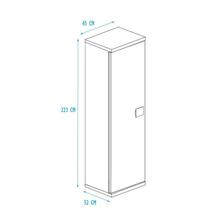 Armadio 45x52x223h con anta bianco consumato
