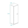 Armadio 45x52x223h con anta bianco consumato