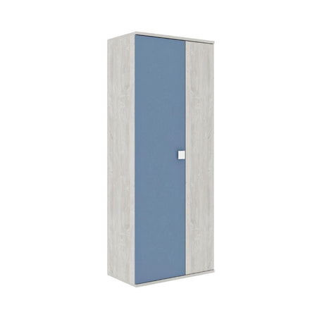 Armadio 90x52x223h 2 ante bianco consumato celeste