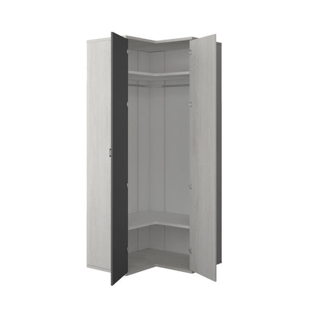 Armadio 98x96x223h angolare bianco consumato antracite
