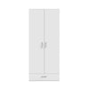 Armadio Arcadia 2 ante battenti e un cassetto colore bianco