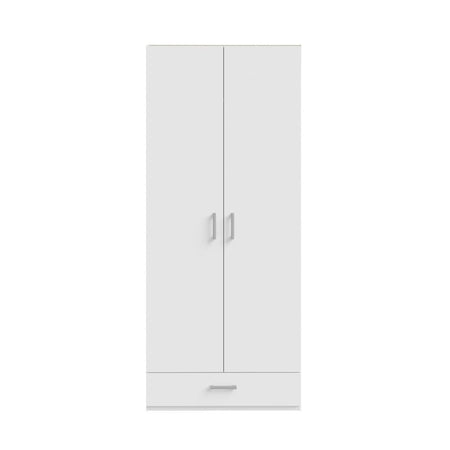 Armadio Arcadia 2 ante battenti e un cassetto colore bianco