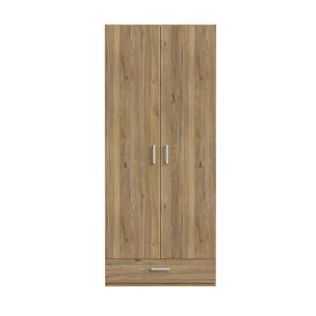 Armadio Arcadia 2 ante battenti e un cassetto colore rovere medio