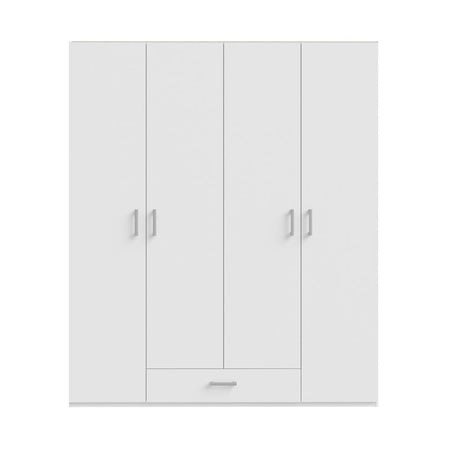 Armadio Arcadia 4 ante battenti e un cassetto colore bianco