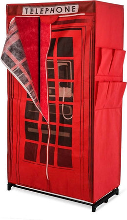 ARMADIO CABINA TELEFONICA INGLESE TESSUTO BARRA PORTAOGGETTI PORTASCARPE 160CM Casa e cucina/Organizzazione interni/Organizzazione guardaroba/Armadi pieghevoli Trade Shop italia - Napoli, Commerciovirtuoso.it