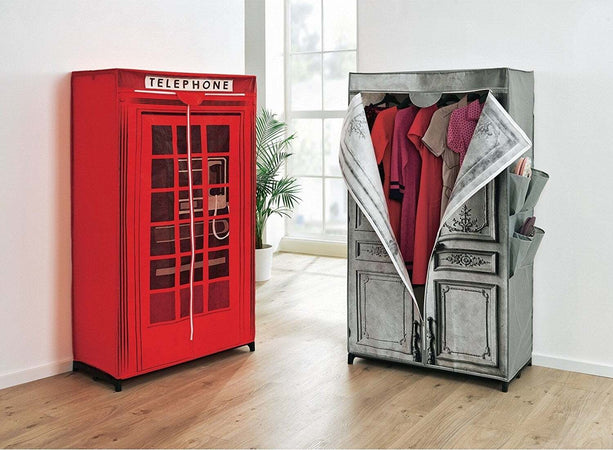 ARMADIO CABINA TELEFONICA INGLESE TESSUTO BARRA PORTAOGGETTI PORTASCARPE 160CM Casa e cucina/Organizzazione interni/Organizzazione guardaroba/Armadi pieghevoli Trade Shop italia - Napoli, Commerciovirtuoso.it