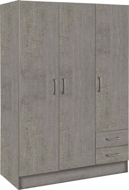 Armadio Cemento in legno con cassettiera, armadietto portabiti e scarpiera Made in Italy Casa e cucina/Arredamento/Camera da letto/Armadi Decor Space - Altamura, Commerciovirtuoso.it