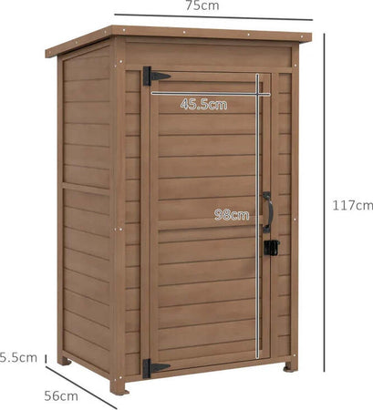 Armadio-da-Giardino-in-Legno-con-Ripiano-Regolabile-e-Catenaccio,-75x56x117cm,-Marrone-GM184G-415V00BNGM1