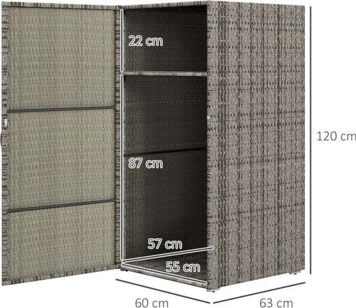 Armadio-da-Giardino-in-Rattan-PE-con-2-Vani,-60x63x120cm,-Grigio-JK3865-017V00GYJK3