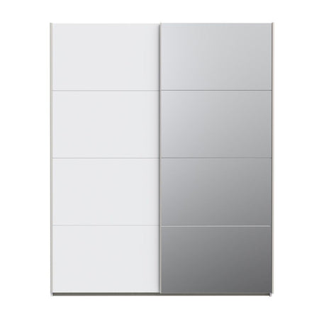 Armadio Elio con 1 anta a specchio e 1 anta scorrevoli colore bianco
