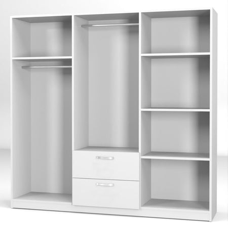 Armadio GRD4262023 bianco 6 ante e 2 cassetti