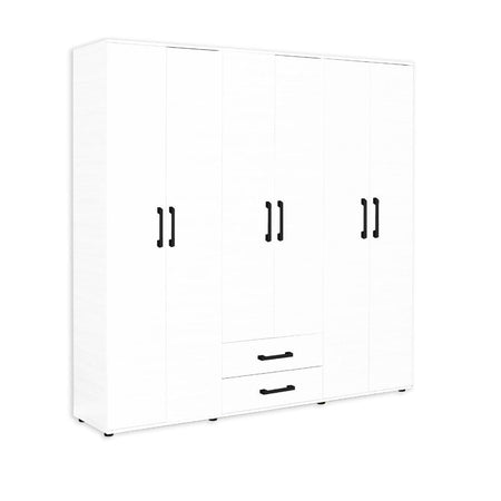 Armadio GRD4262023 bianco 6 ante e 2 cassetti