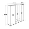 Armadio GRD4262023 bianco 6 ante e 2 cassetti