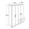 Armadio GRD4422023 rovere 4 ante e 2 cassetti