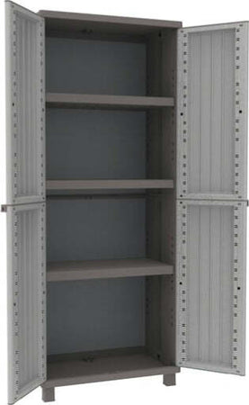Armadio JWood 268 - 2 ante - PPL - effetto legno - 68x37 5x170 cm - grigio tortora - Terry Fai da te/Organizzazione casa e magazzini/Armadietti metallici Eurocartuccia - Pavullo, Commerciovirtuoso.it