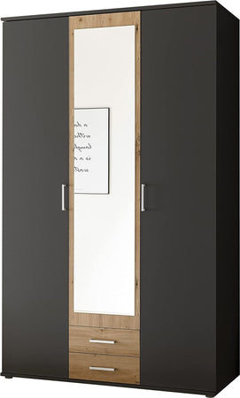 armadio-moderno-per-camera-da-letto-3-ante-battenti-2-cassetti-in-legno-grigio-scuro-e-marrone-rovere-RF82651,225,0DRR