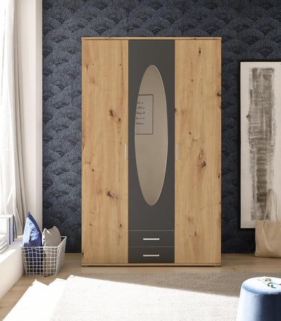 armadio-moderno-per-camera-da-letto-3-ante-battenti-in-legno-grigio-scuro-e-marrone-chiaro-con-specchio-6T52651,244E33