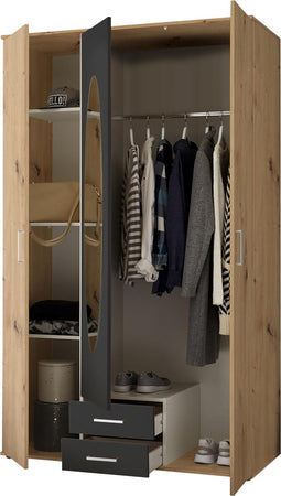 armadio-moderno-per-camera-da-letto-3-ante-battenti-in-legno-grigio-scuro-e-marrone-chiaro-con-specchio-6T52651,244E33