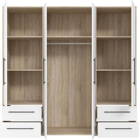 armadio-moderno-per-camera-da-letto-4-ante-battenti-4-cassetti-in-legno-bianco-T2245,268S