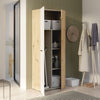 Armadio multiuso Teodoro 2 ante con portascope struttura rovere e 1 anta bianco