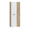 Armadio multiuso Teodoro 2 ante con portascope struttura rovere e 1 anta bianco