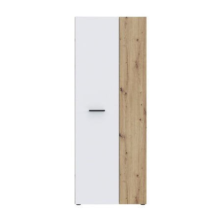 Armadio multiuso Teodoro 2 ante con portascope struttura rovere e 1 anta bianco