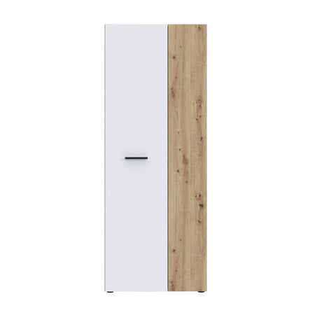 Armadio multiuso Teodoro 2 ante con ripiani struttura rovere e 1 anta bianco
