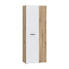 Armadio multiuso Teodoro 2 ante con ripiani struttura rovere e 1 anta bianco