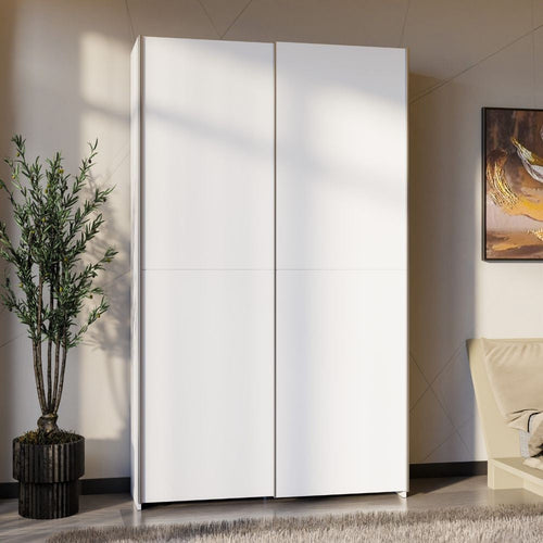 Armadio Nico 2 ante scorrevoli colore bianco 120.1x39.1xH210 cm.