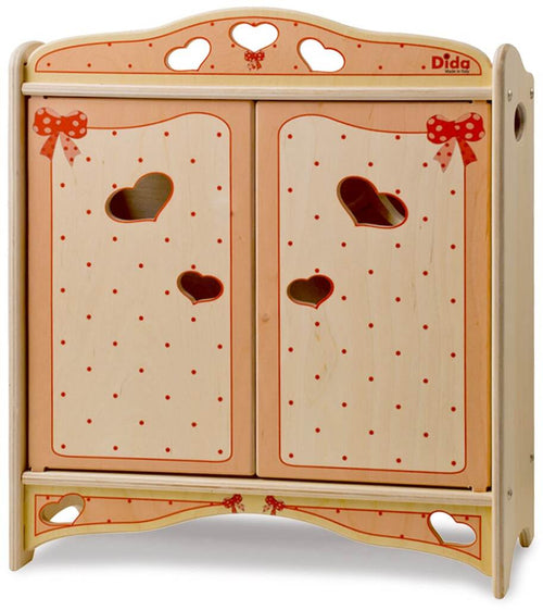 Armadio Per Bambole - Fiocco in Legno Gioco per Bambine Dida