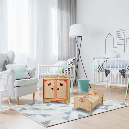 Armadio Per Bambole - Fiocco in Legno Gioco per Bambine Dida